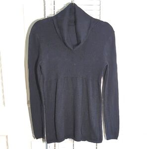 Banana Republic MED Black A Line Turtleneck Long Sleeve Ribbed Knit Sweater